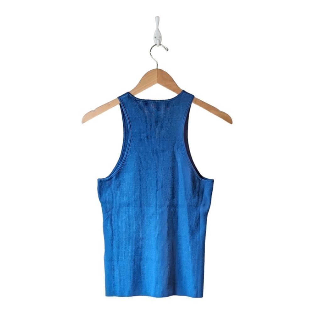 Madewell Sweater Cutaway Soft Ribbed Tank sz L NM596 In Pacific Cove NWT - Picture 7 of 11
